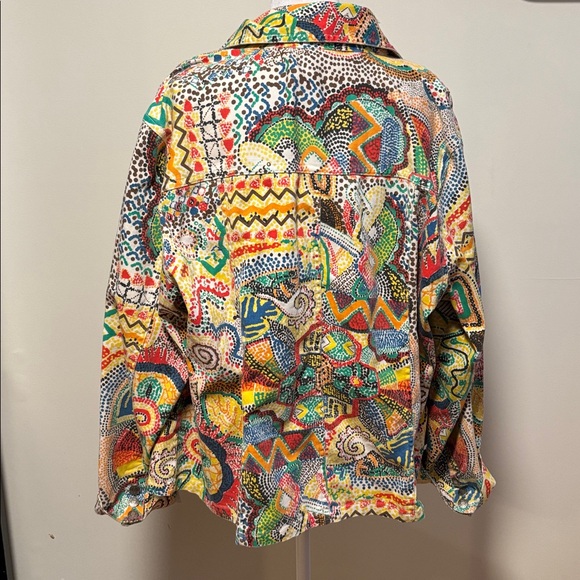 Chico's Multicolor Patterned Jean Jacket - Picture 4 of 4